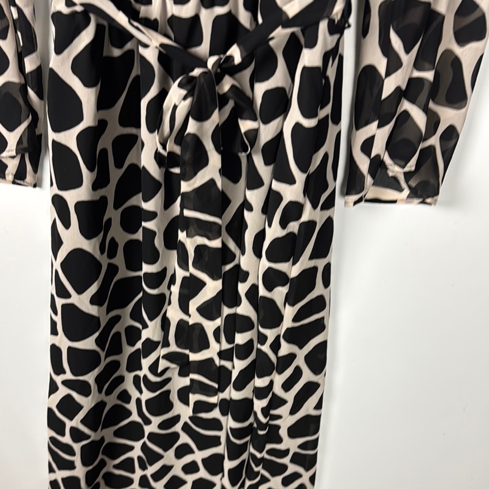 Bar III Animal Print Peek a Boo Sleeve Maxi NWT SZ S self tie Party Cocktails - Picture 9 of 12